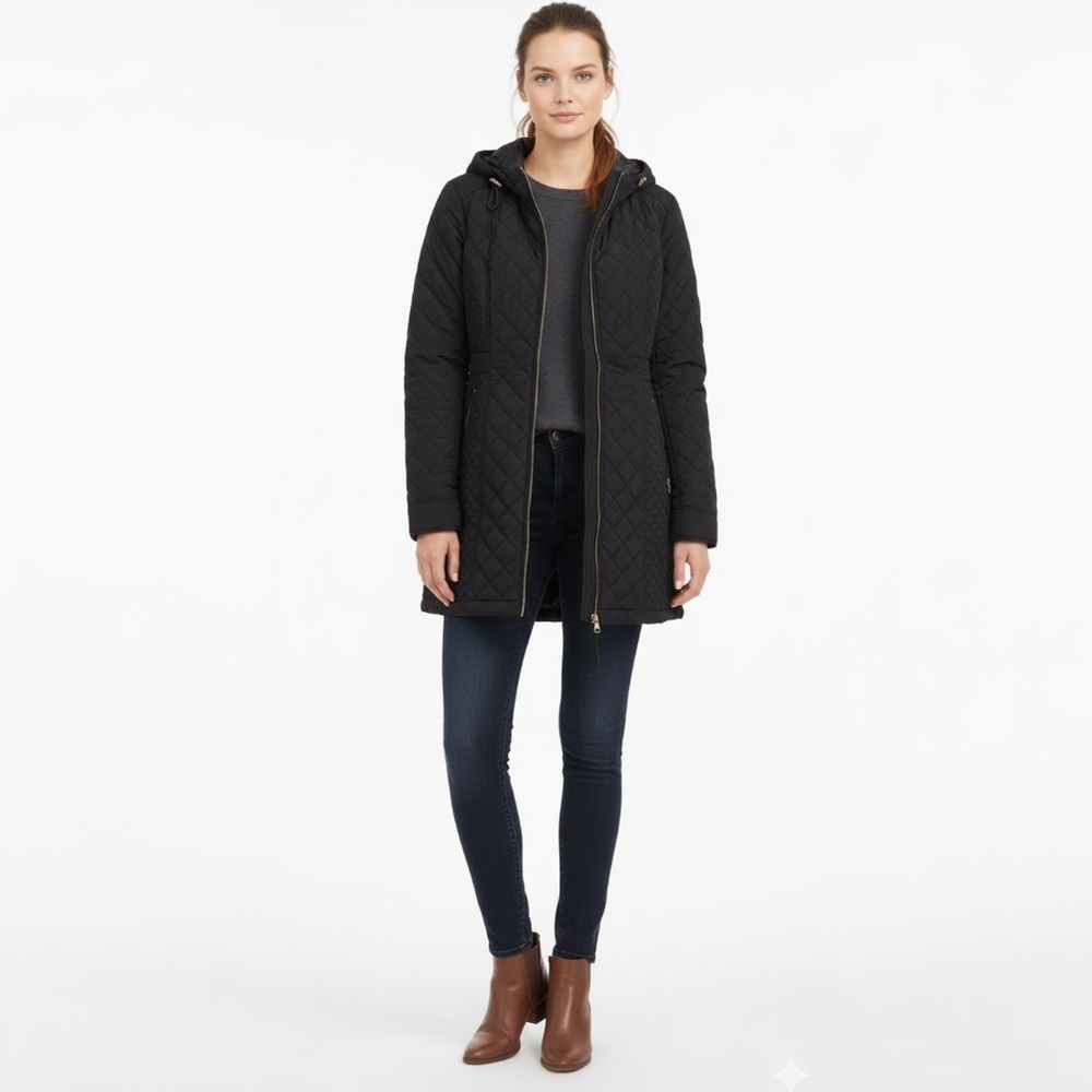 Newyork & Company Lightweight Puffer Jacket With Hoodie. Size XS